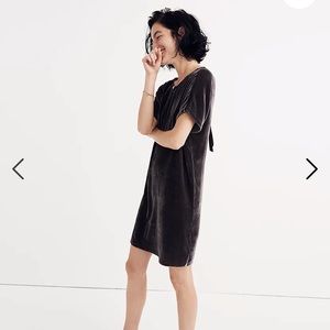 Madewell Velvet bow back Tee dress S